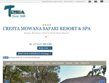 Tablet Screenshot of mowanasafarilodge.net